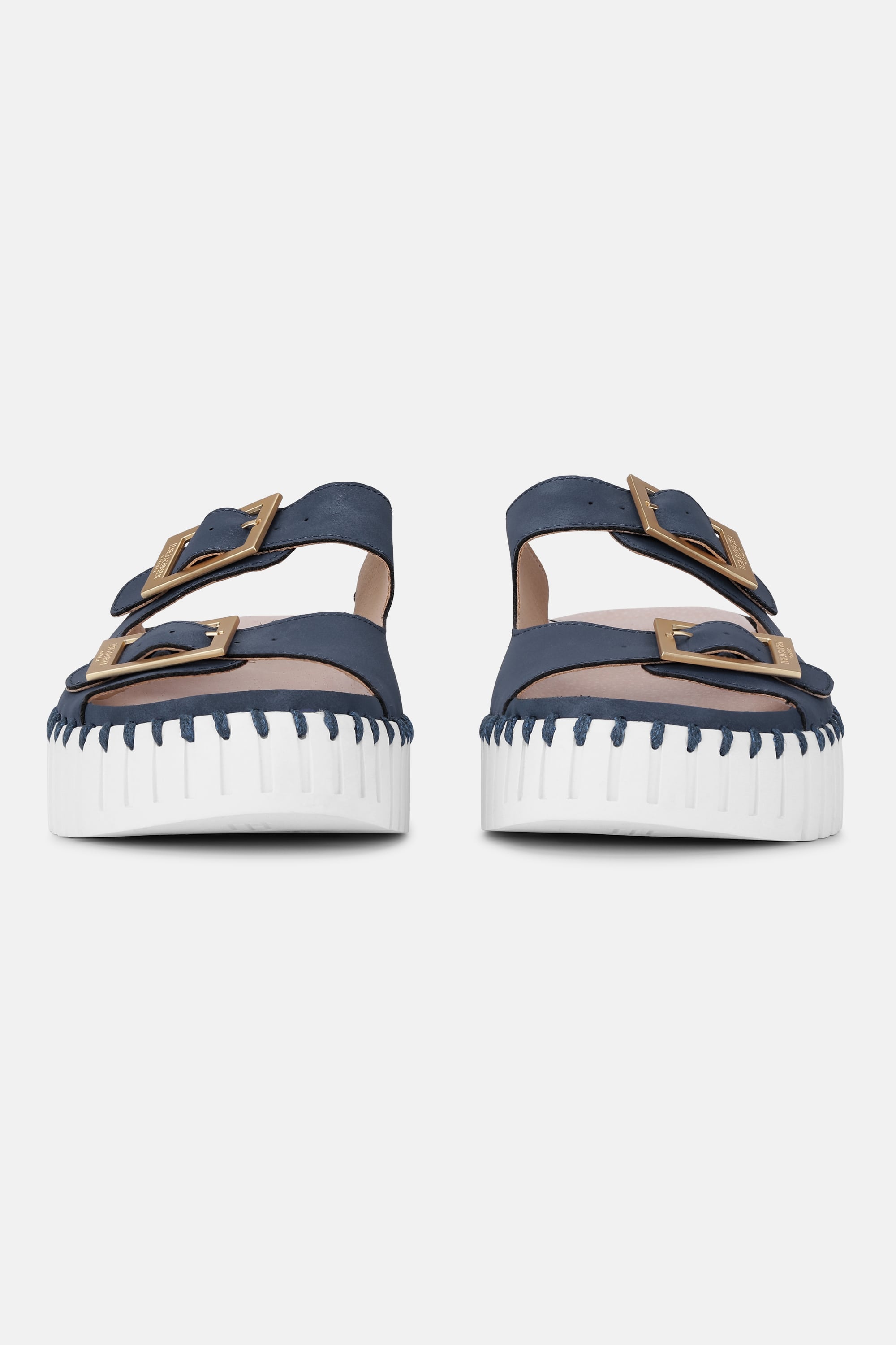 Platform Sandals Buckle - Blue Greyness White