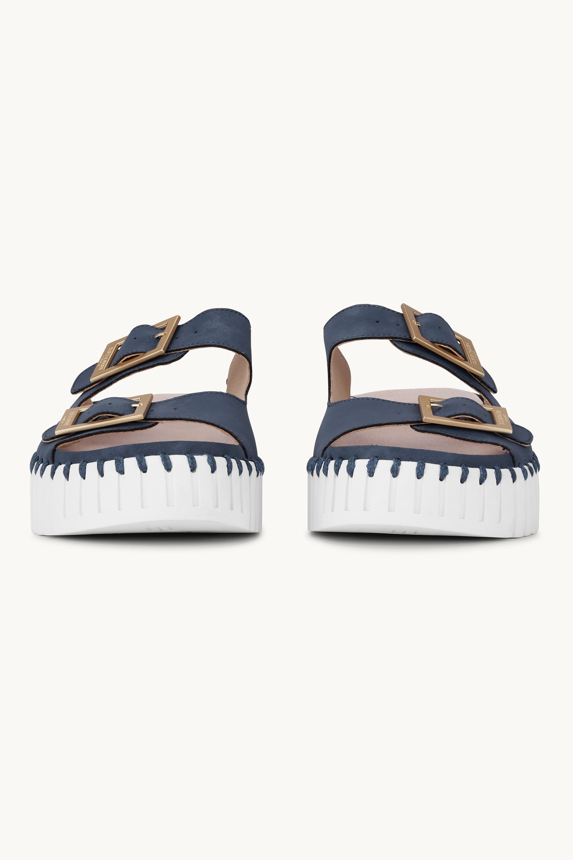 Platform Sandals Buckle - Blue Greyness White