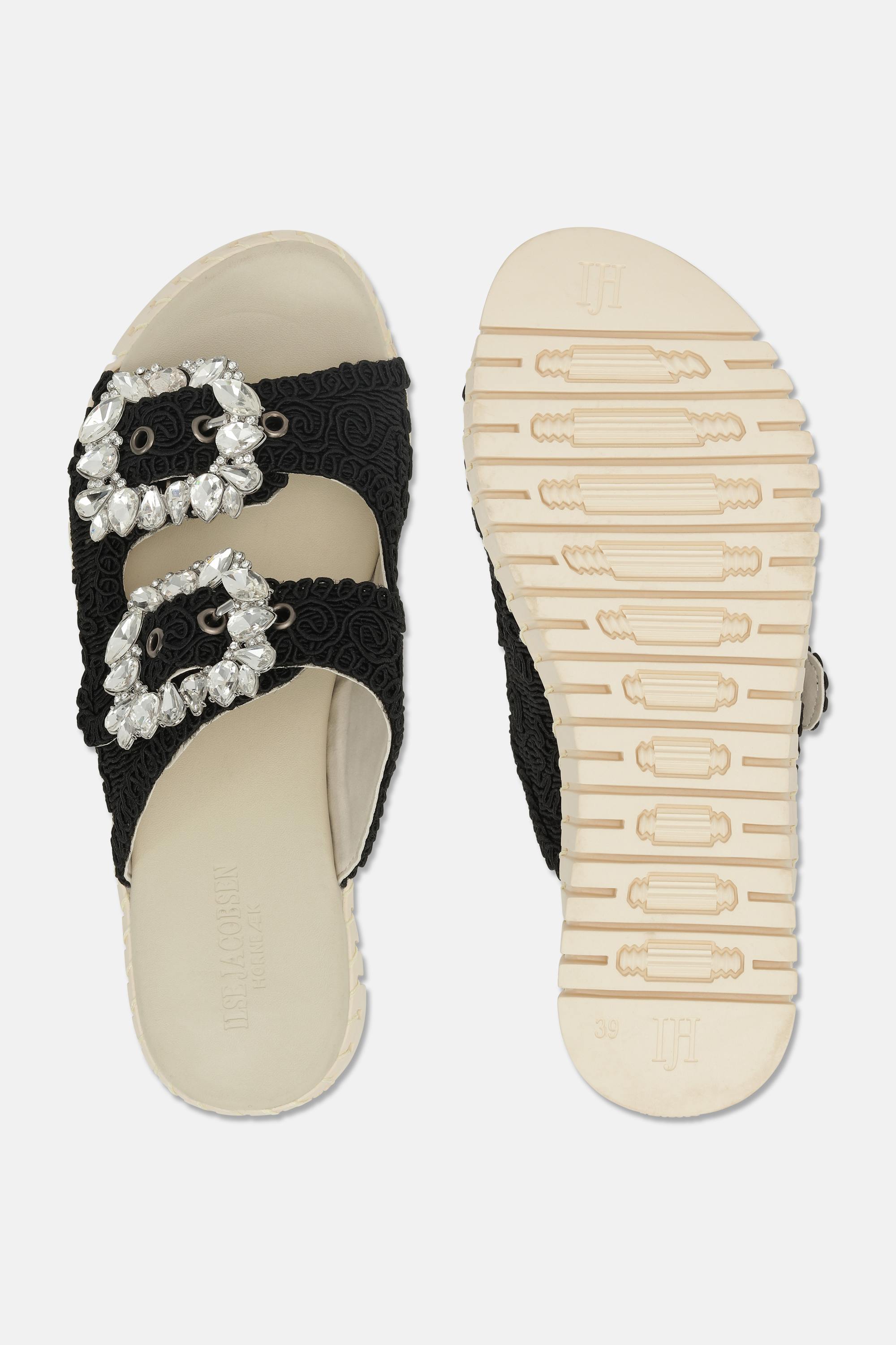 Tulip Sandal - Black Pearled Ivory