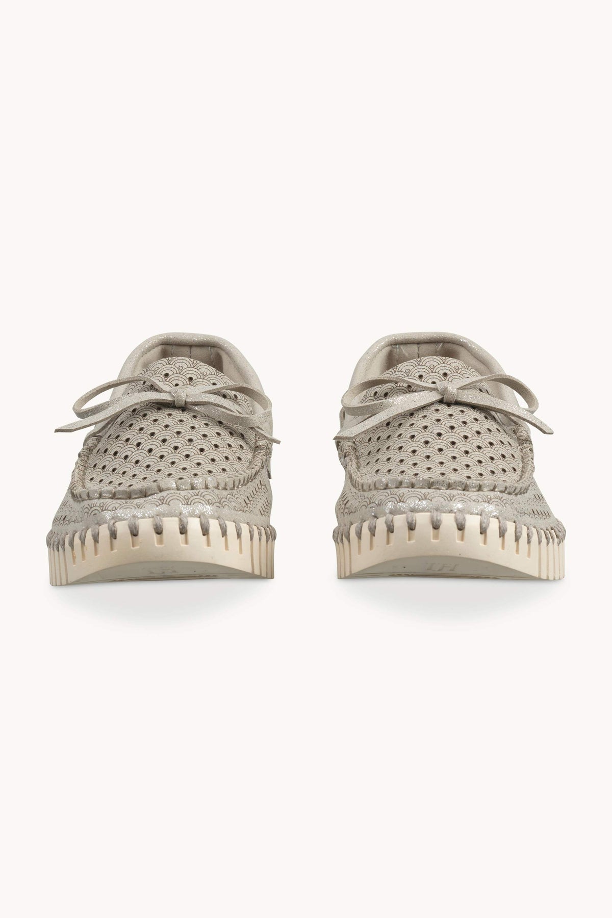 Tulip Sailor Shoe Glitter - Silver Pearled Ivory