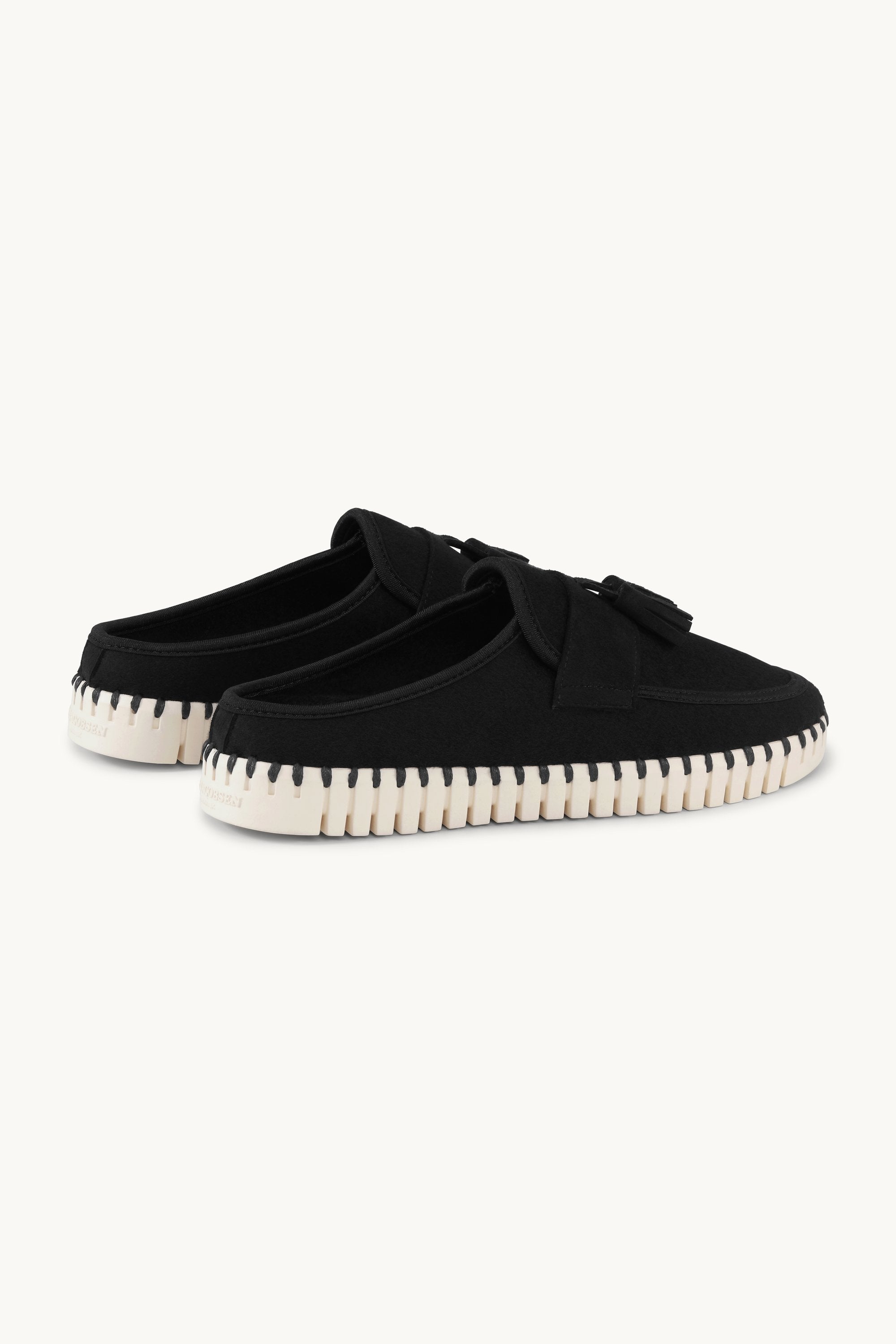 Tulip Wool Mule - Black Pearled Ivory