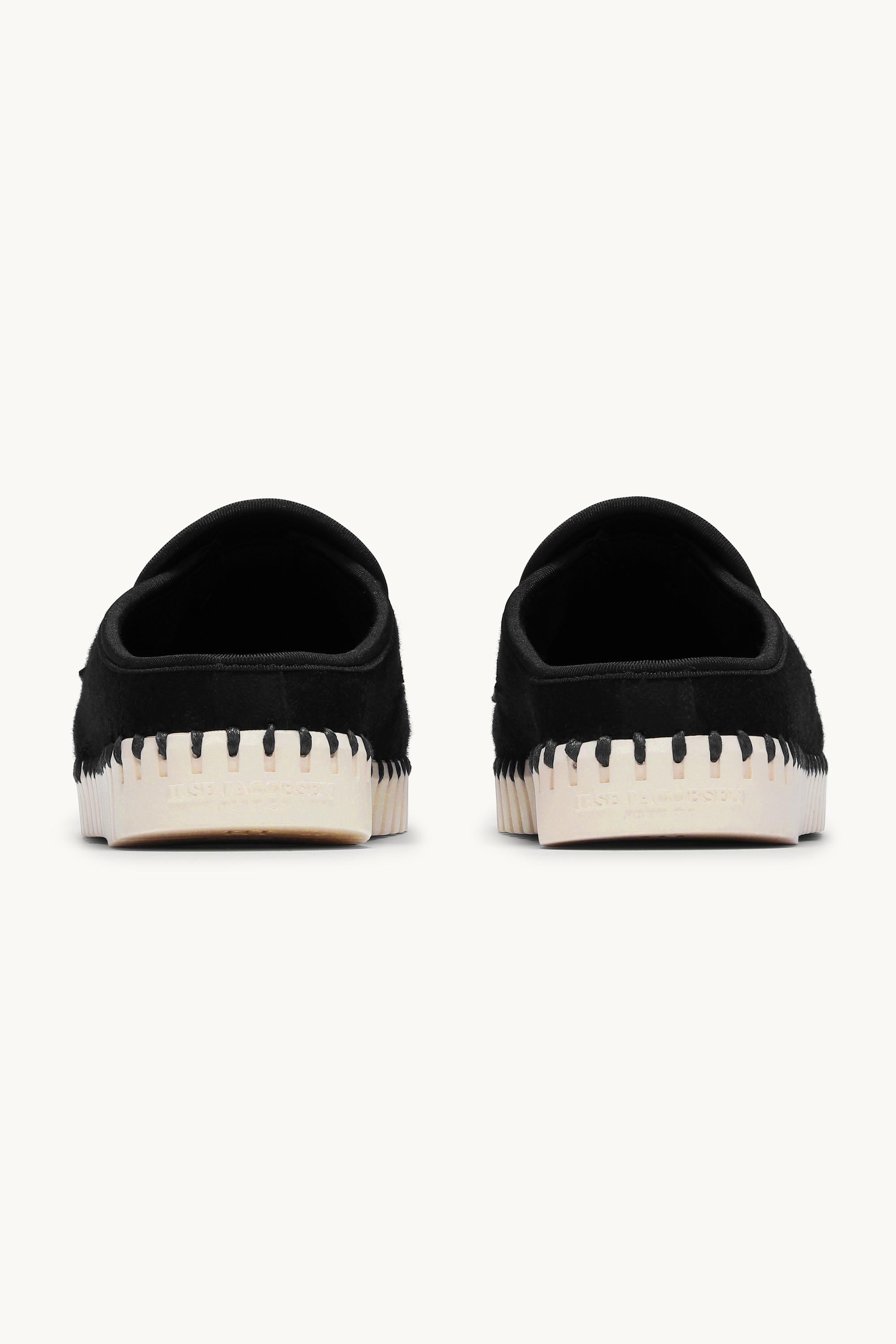Tulip Wool Mule - Black Pearled Ivory