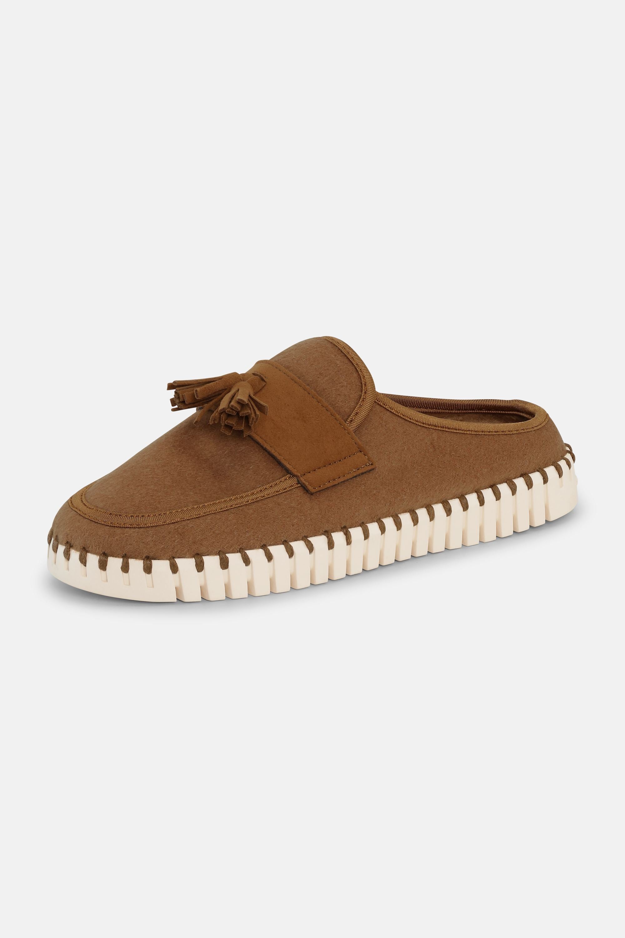 Tulip Wool Mule - Cashew Pearled Ivory