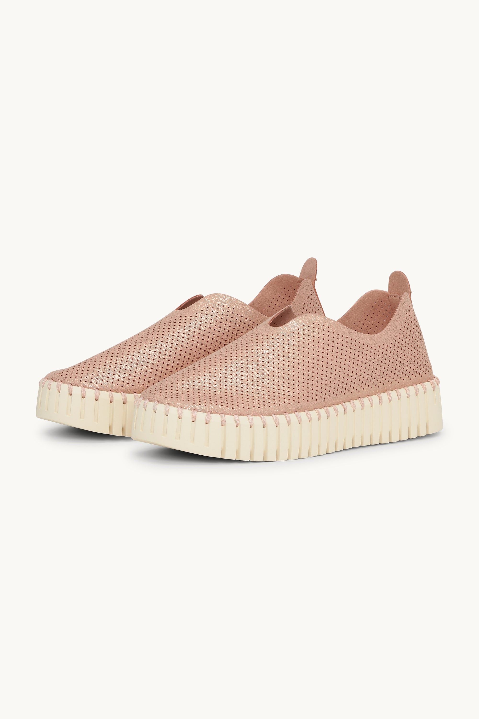 Platform Tulip Sko Glitter - Adobe Rose Pearled Ivory