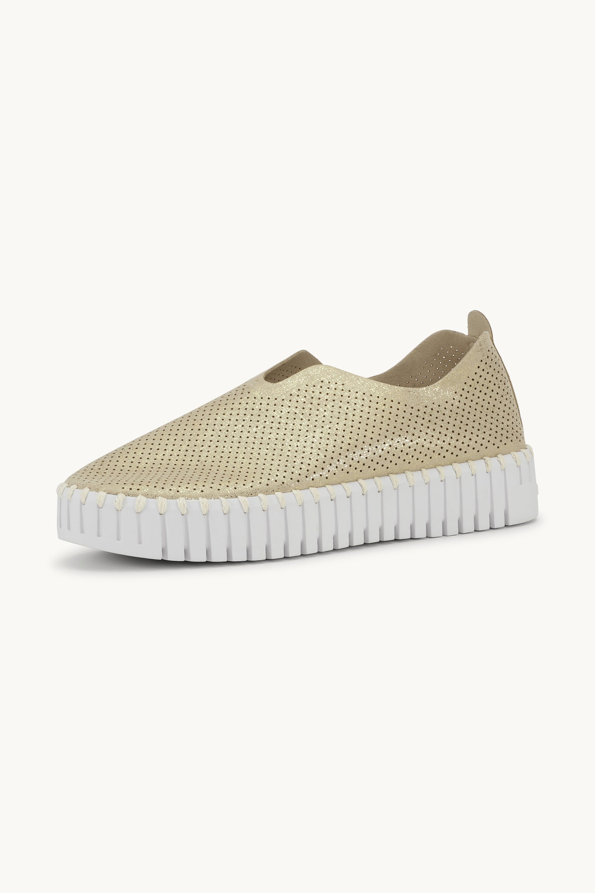 Platform Tulip Sko Glitter - Platin White