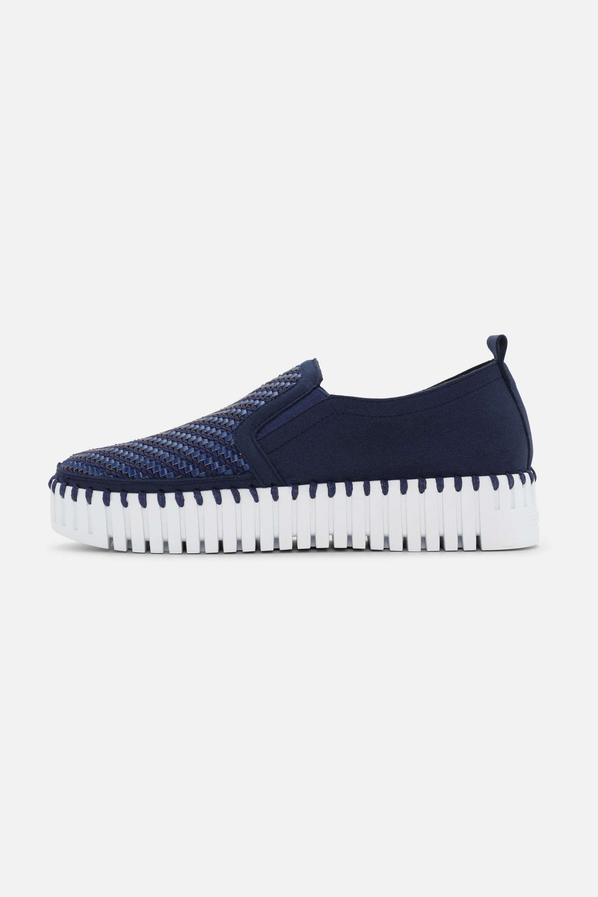 Platform Tulip Flats - Dark Indigo White
