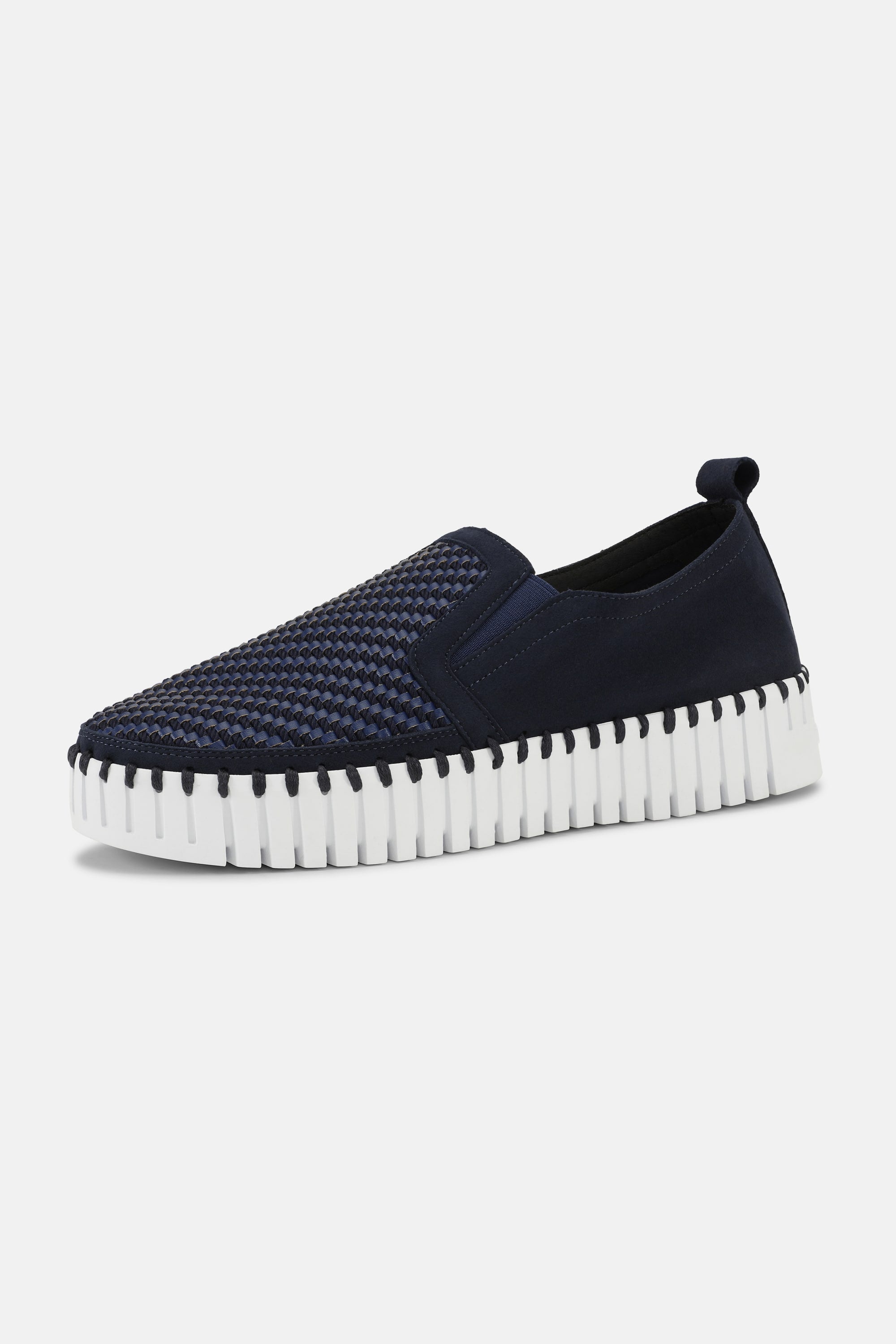 Platform Tulip Flats - Dark Indigo White