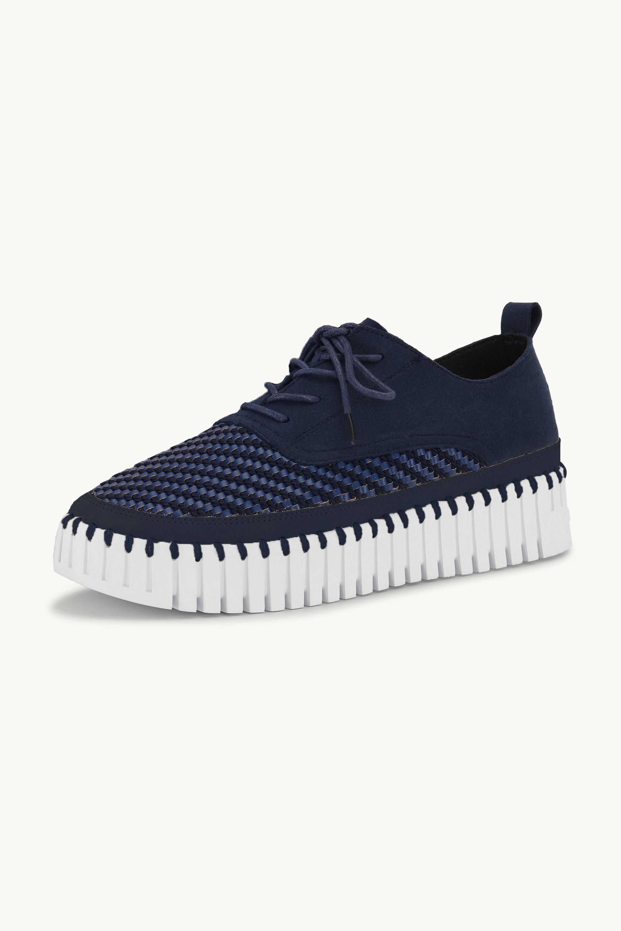 Tulip Flats With Laces - Dark Indigo White