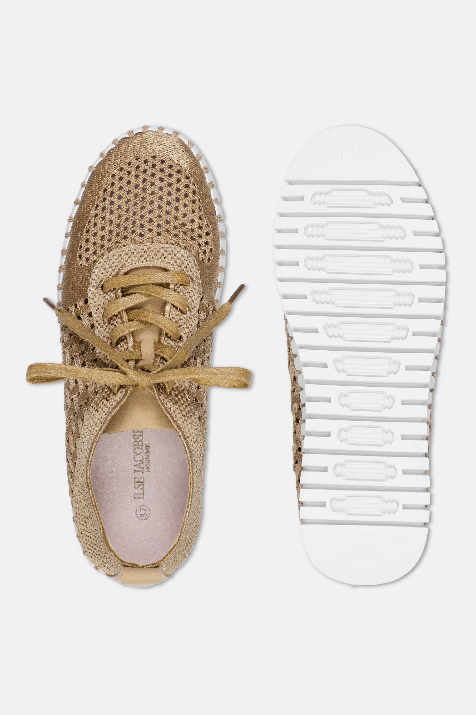 Tulip Flats With Laces - Latte White