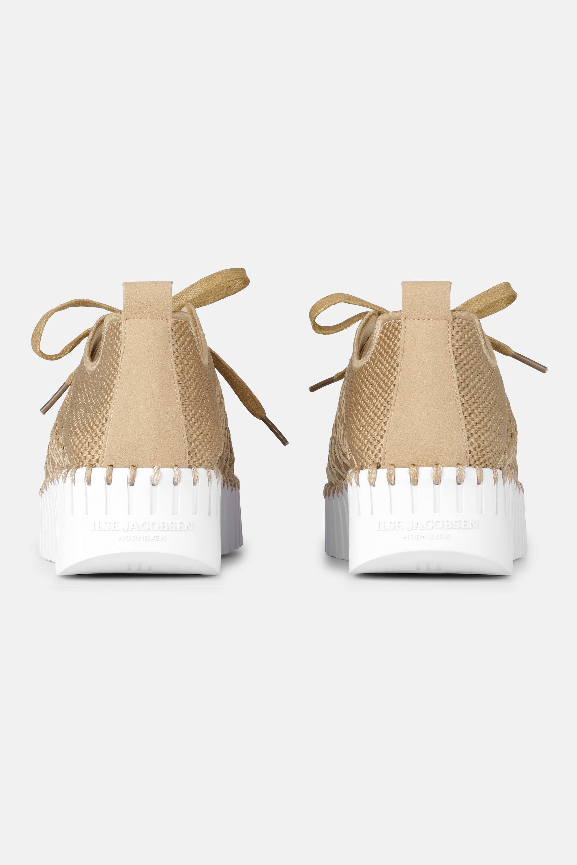 Tulip Flats With Laces - Latte White