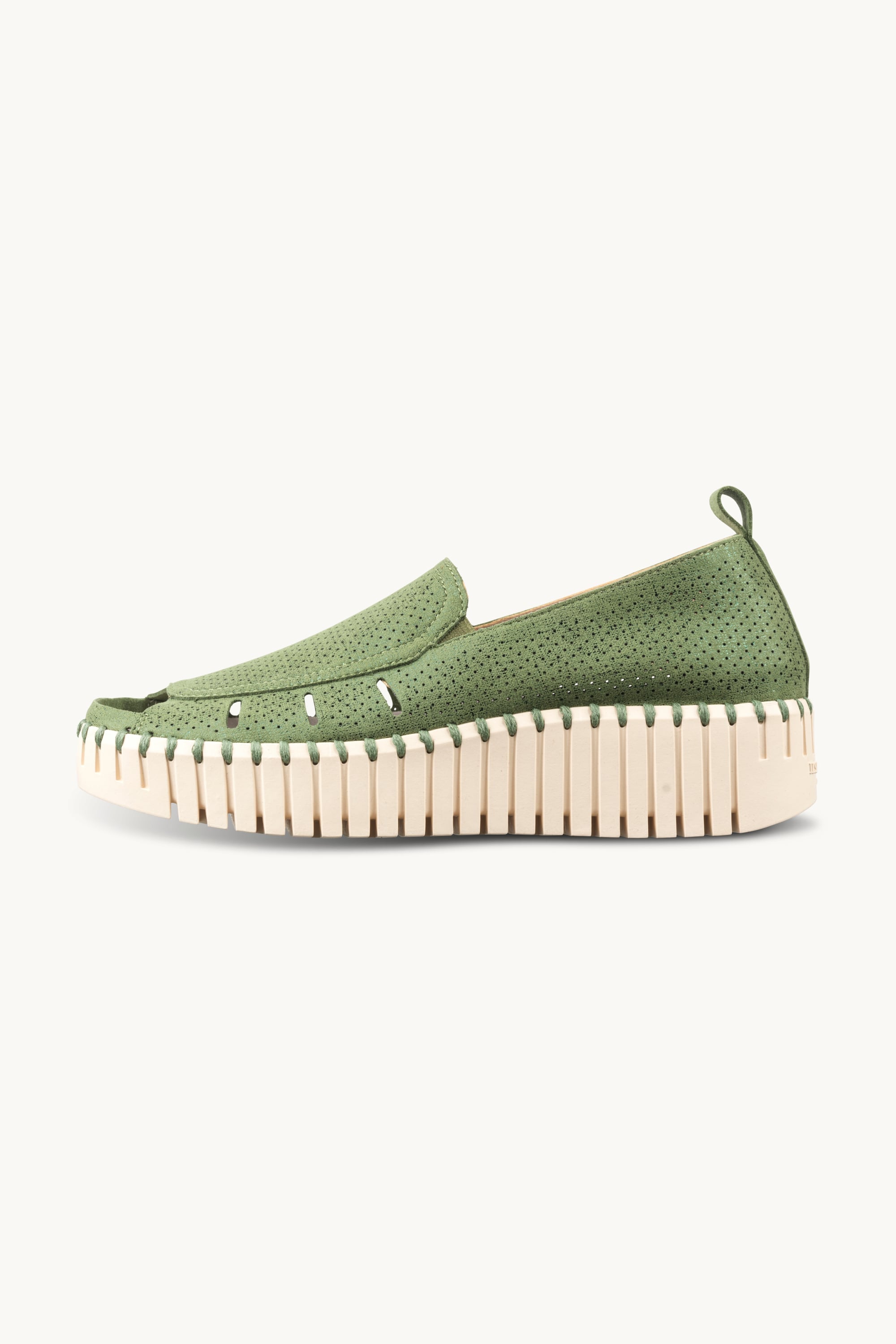Tulip Sandal in Glitter - Artichoke Green Pearled Ivory