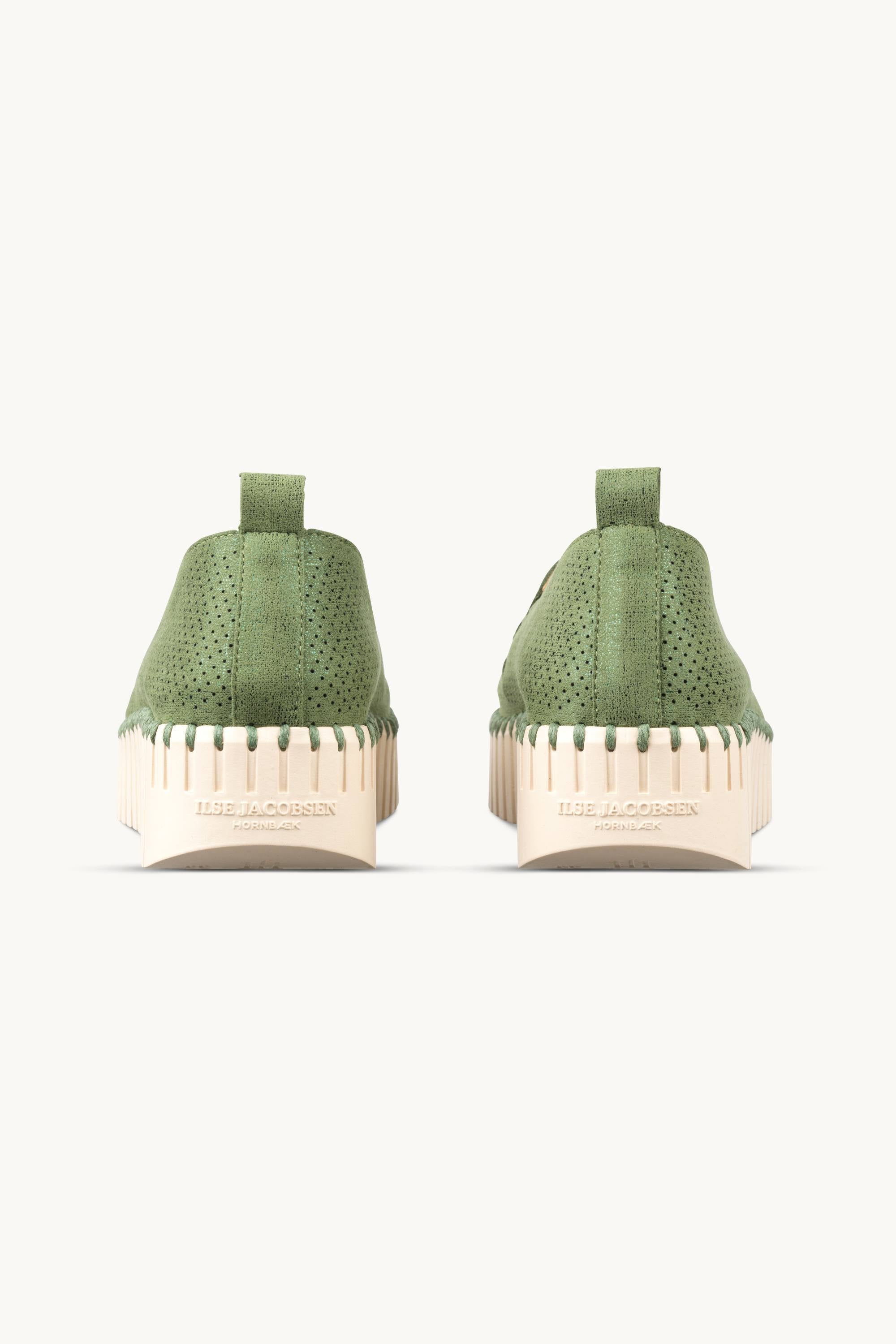 Tulip Sandal in Glitter - Artichoke Green Pearled Ivory