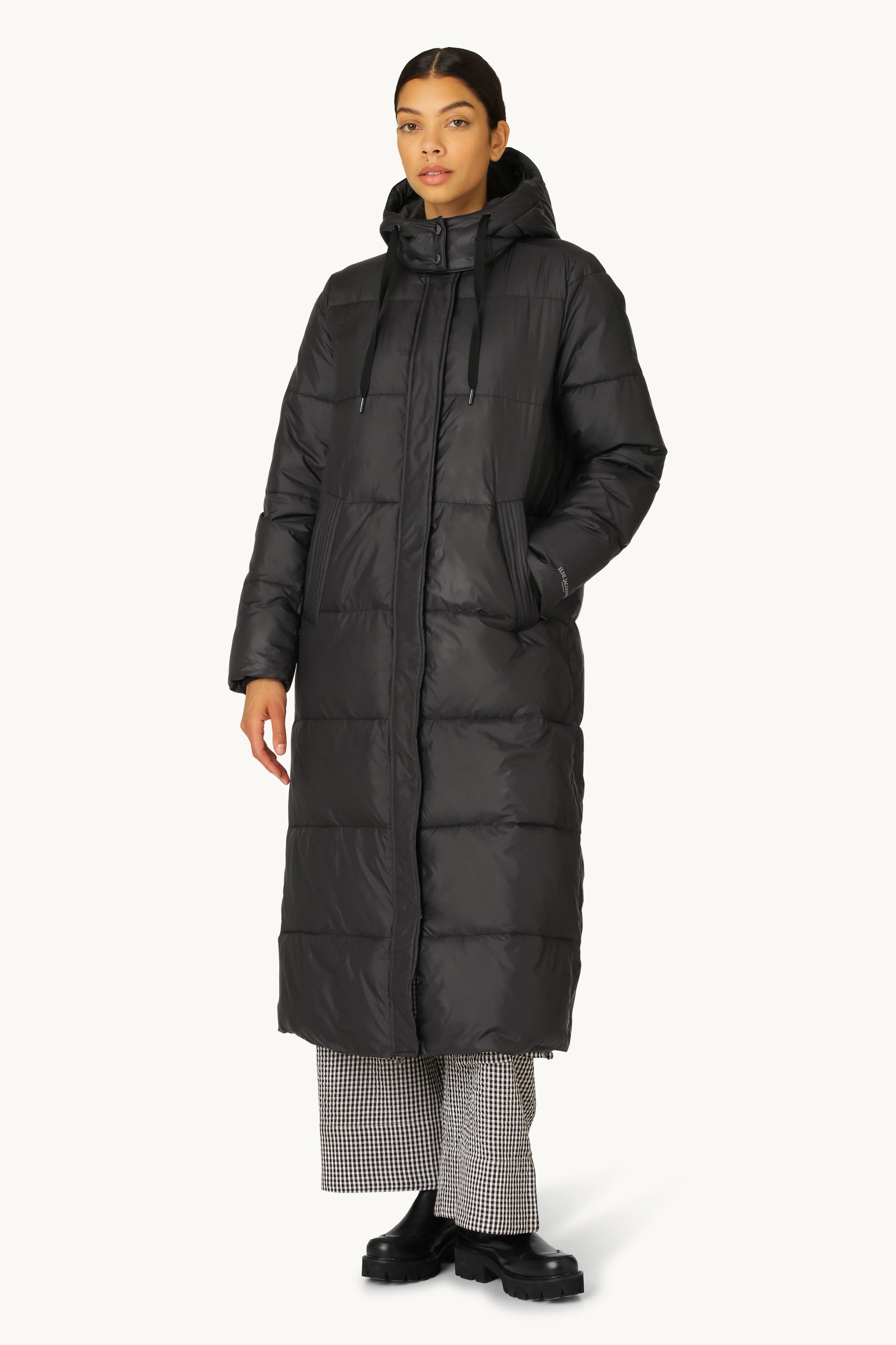 Padded Long Coat - Black